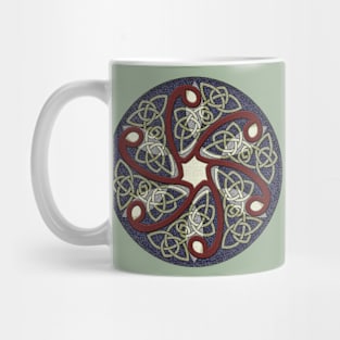 Celtic Spiral Shield Blue April 2024 Mug